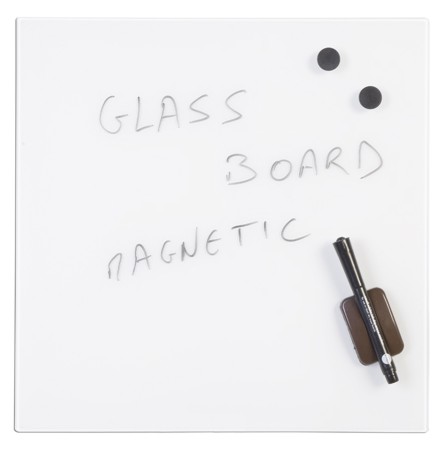 Magnetic Glass Memo Tile - White